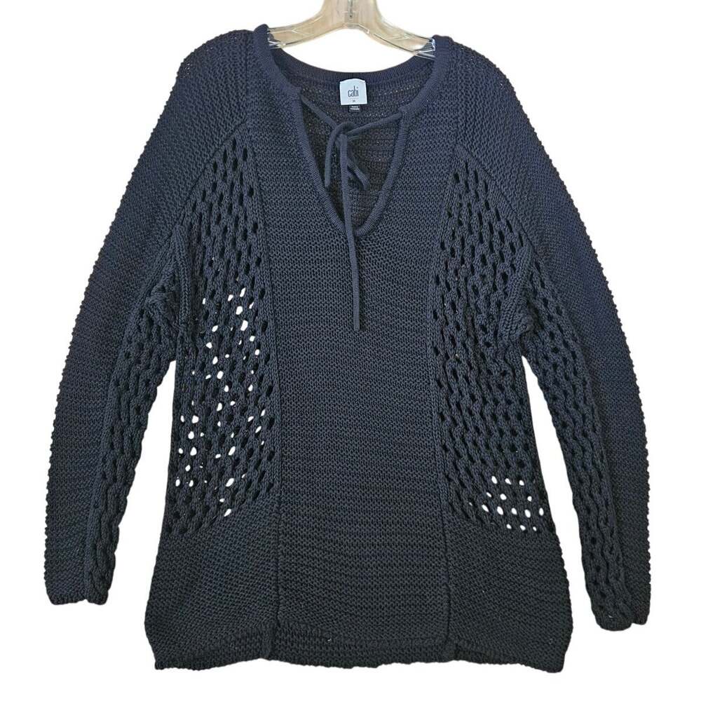 Cabi Beachcomber Medium Open Knit Crochet Whimsigoth Layering Coverup Cotton